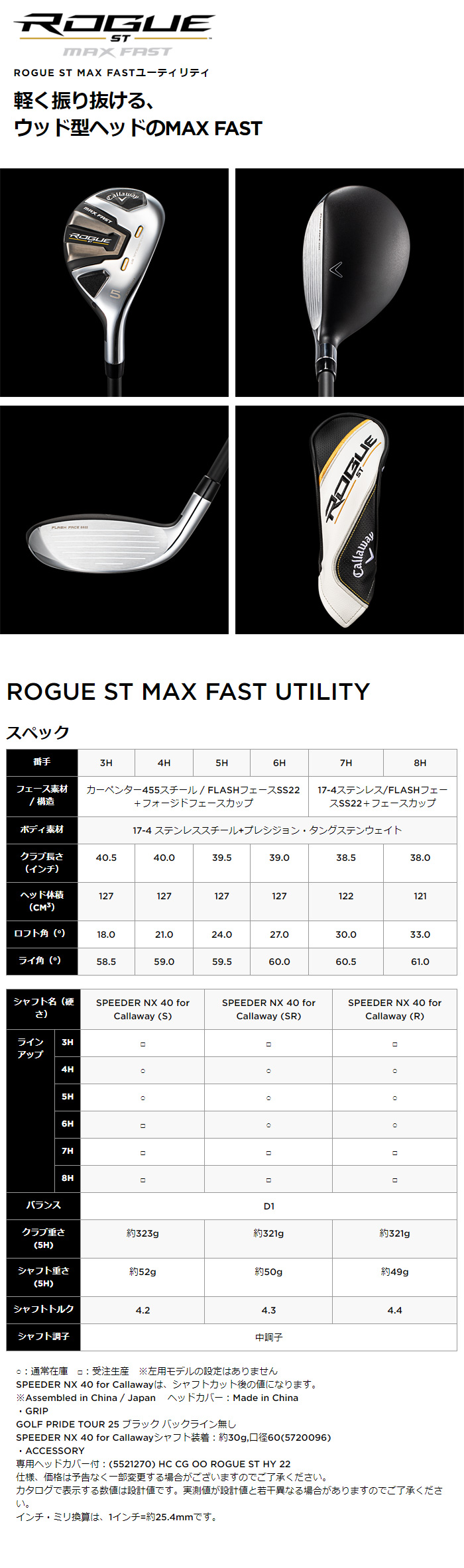 【レフティ】4UT ローグST MAX ユーティリティ